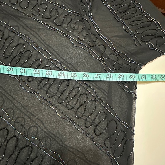 Vintage Sheer Beaded Open Jacket Blouse Womens 3X Plus Size Cocktail Party Chic - Picture 11 of 12